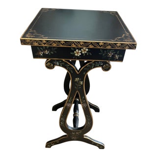 Chelsea House Black and Gold Accent Table For Sale