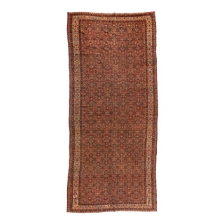 Early 20th Century Rust and Ivory Persian Floral Malayer Area Rug For Sale