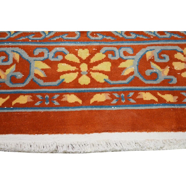 Vintage Chinese Art Deco Hand Knotted Wool Rug, For Sale In New York - Image 6 of 6