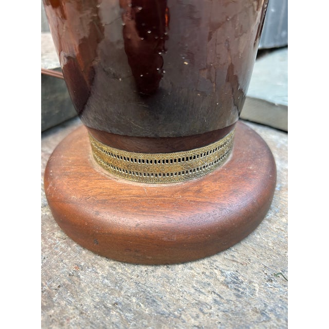 Monumental 35" Antique Artist-Signed Weller Louwelsa Art Pottery Table Lamp by William Haubrich For Sale - Image 6 of 12