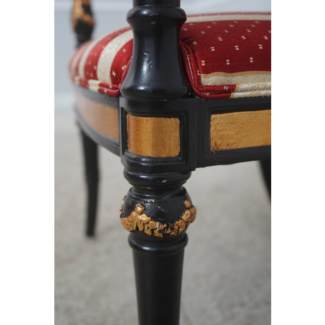 Pair of Ferguson Copeland Ebony & Gold Leaf Armchairs For Sale - Image 14 of 18