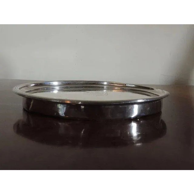 19th Century 19th Century English Regency Sterling Silver Crest Tea Pot Coaster Stand Salver Tray For Sale - Image 5 of 9