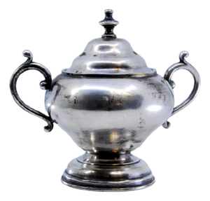 Silver Sugar Bowl with Handles and Applications