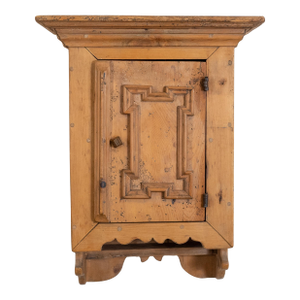 Early 20th Century Hand Carved & Painted Rajasthani Wooden Wall Cabinet