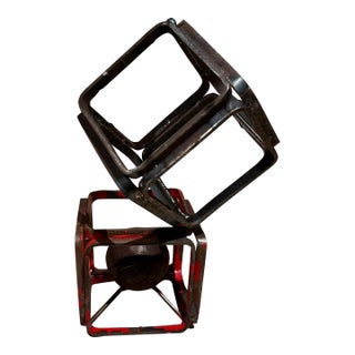 Metal Cube Mini Art Sculpture For Sale