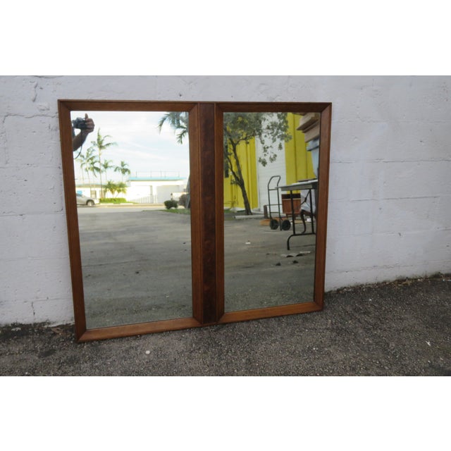Mid 20th Century Mid Century Modern Large Vanity Dresser Bathroom Wall Mirror 6243 For Sale - Image 5 of 18
