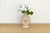 This ceramic vase features a classical pilgrim-flask silhouette, distinguished by relief-molded ring handles and a high-...