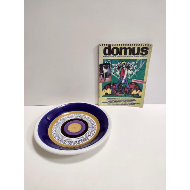 Made in Italy, 1970s. This is lacquered ceramic dessert plate hand-crafted and marked by Richard Ginori Mondovì. Its...