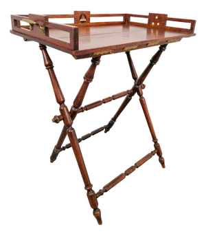 English Georgian Military Campaign Butler Tray on Stand, 1800s