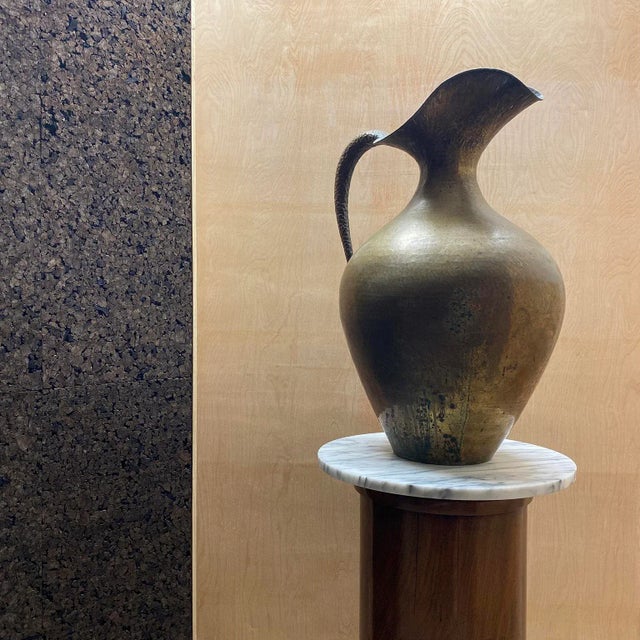 Early 20th Century Large Scale Egidio Casagrande Brass Pitcher For Sale In Los Angeles - Image 6 of 15