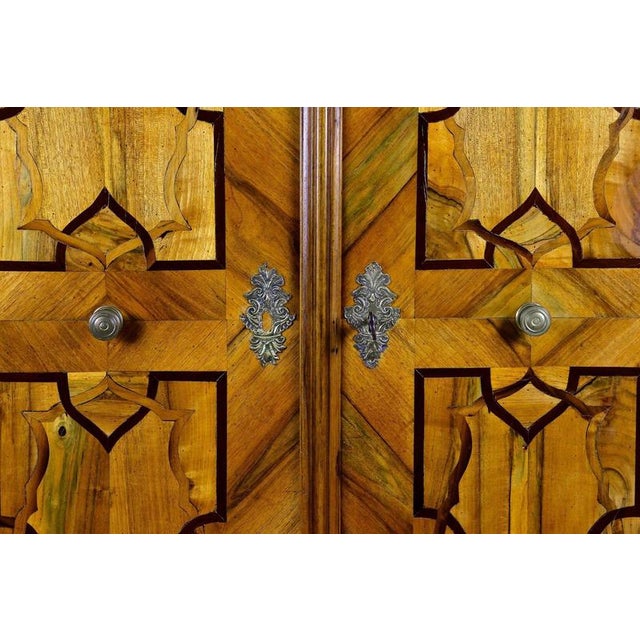 Late 18th Century Baroque Nutwood Cabinet with Inlay Works, Austria, 1780s For Sale - Image 5 of 18