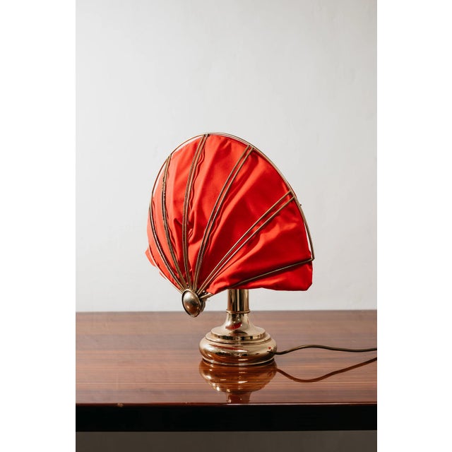 Hollywood Regency Hollywood Regency Brass Fan Table Lamps, 1970s, Set of 2 For Sale - Image 3 of 13
