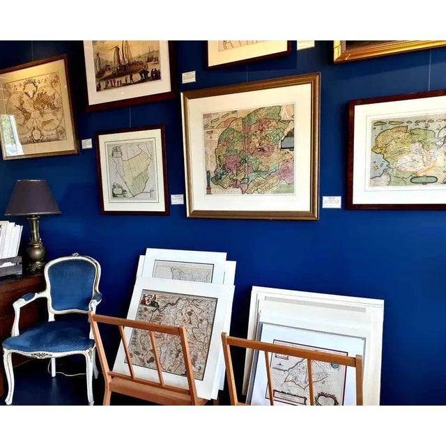 Antique print titled 'Trépied - Collection de Mr. Bonafé a Paris'. Large format, color lithographed plate of a ceramic...