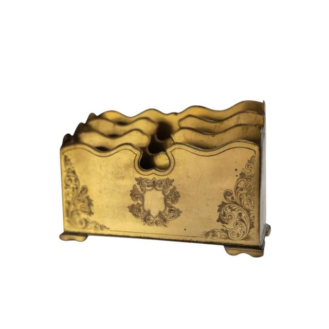 Bronze Mid 19th Century Ornate English Gilt Bronze Letter Box For Sale - Image 8 of 9