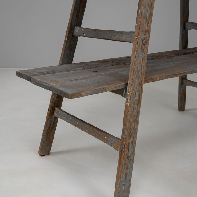 French Mid 20th Century France Gray Wood Bookcase For Sale - Image 3 of 11