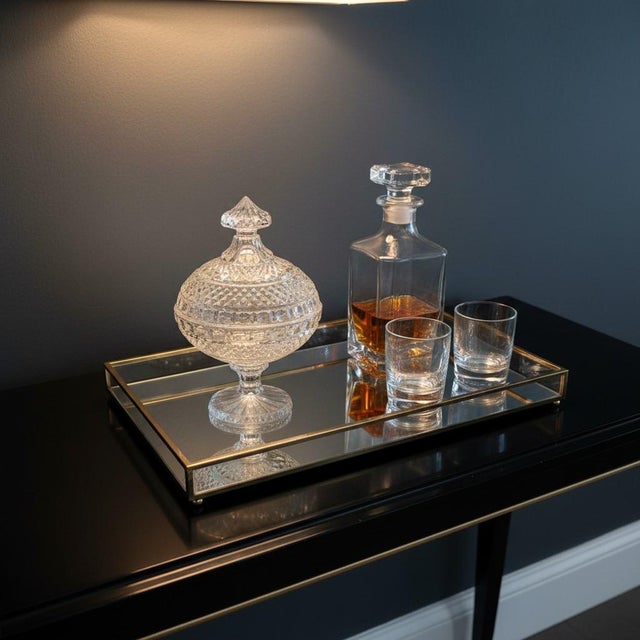 Late 20th Century Vintage German Crystal Lidded Candy Dish-Footed Bonbon Jar-Pedestal Bowl-Compote For Sale - Image 5 of 11