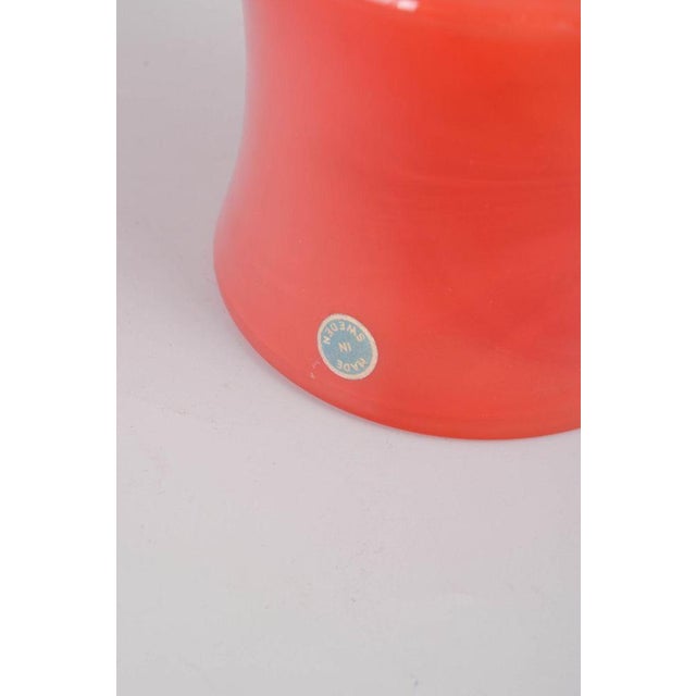 Swedish Orange Mouth-Blown Art Glass Vase, 1970s For Sale - Image 4 of 5