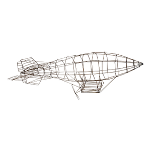 Aviation Metal Art Wire Blimp Airship Zeppelin Sculpture