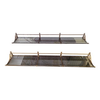 Cast Iron and Steel Shelves, 1900s, Set of 2 For Sale