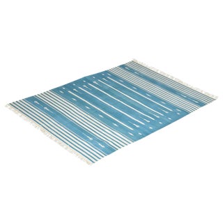 Coriander Rug, 8x10, Teal & White For Sale