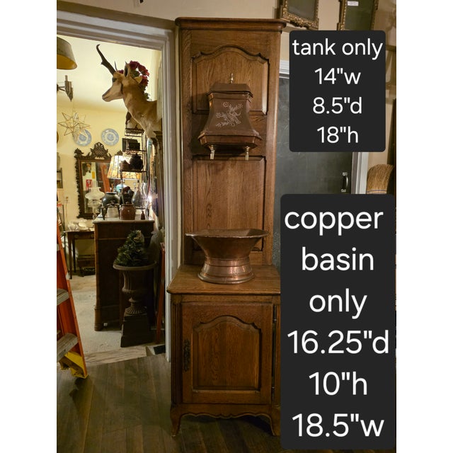 Antique Copper Lavabo With Cabinet For Sale - Image 18 of 18