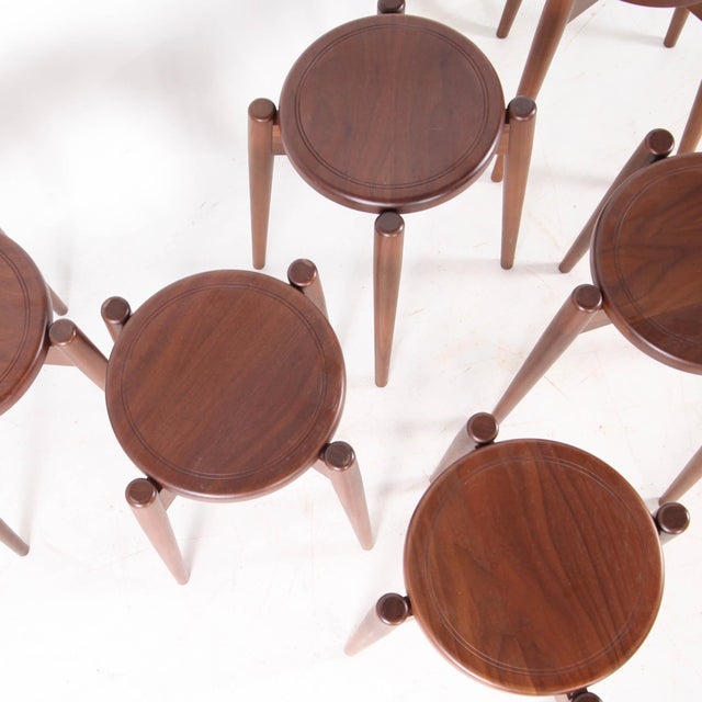 Vintage Japanese Stools, 1980s, Set of 6 For Sale - Image 11 of 16