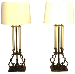 1960s Stiffel Brass Table Lamps - A Pair