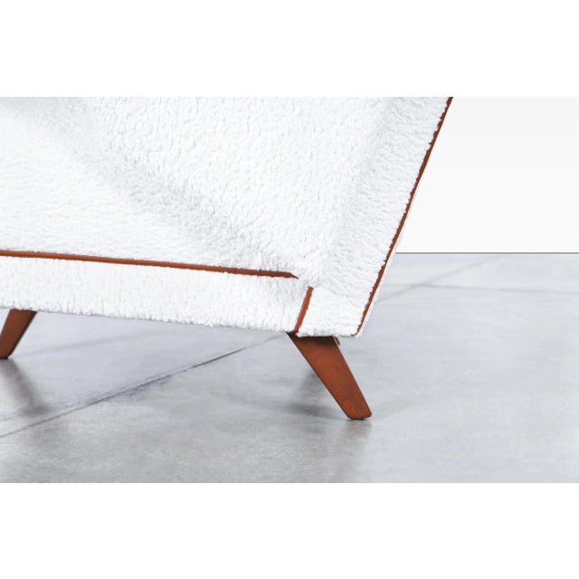 1950s Mid-Century Modern Lounge Chairs in Boucle & Leather For Sale - Image 10 of 12