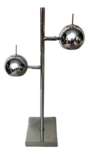Space Age Italian Table Lamp in Chromed Metal in the style of Goffredo Reggiani, 1975