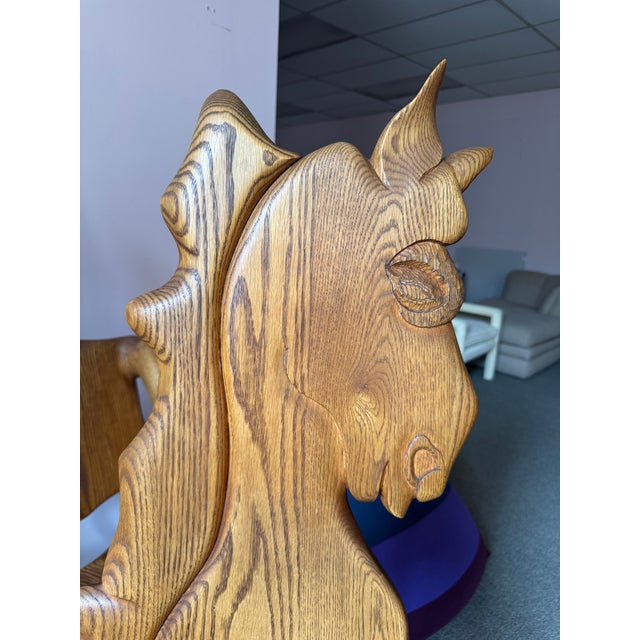 1980s Pair of 1980 Andrew Willner Horse Chairs/Signed and Dated For Sale - Image 5 of 11