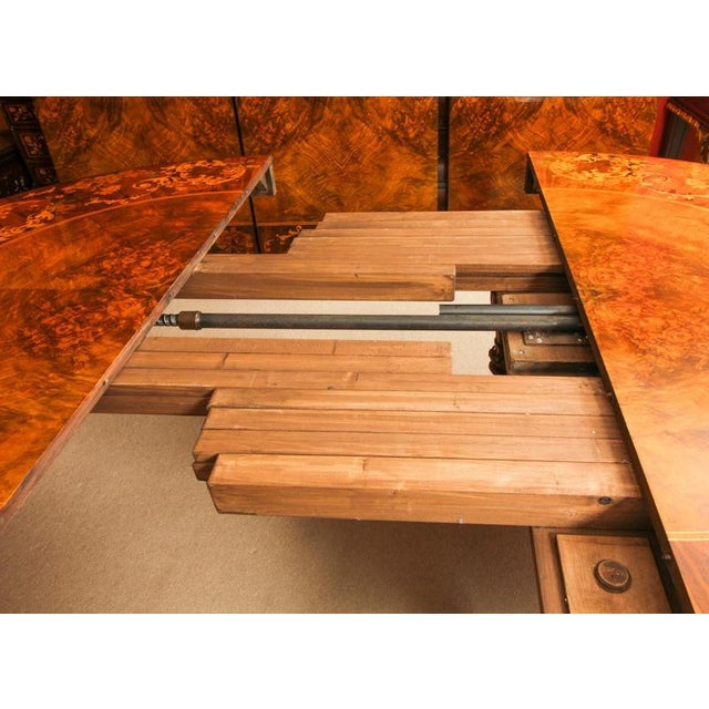 Vintage Extendable Burr Walnut Dining Table, 1990s For Sale - Image 15 of 18