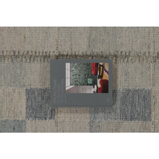 Rug & Kilim’s Scandinavian-Inspired Kilim in Blue-Gray Geometric Patterns For Sale - Image 10 of 10