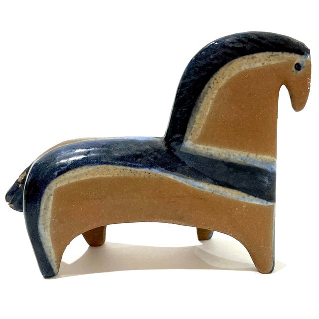 Brown 1960's Lisa Larson - Gustavberg - Swedish Lilla Zoo Horses - A Pair For Sale - Image 8 of 12
