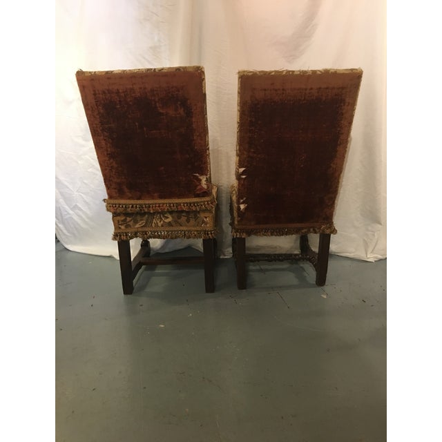 French Antique Louis XVIII Period Side Chairs With 19th Century Upholstery - a Pair For Sale - Image 3 of 8
