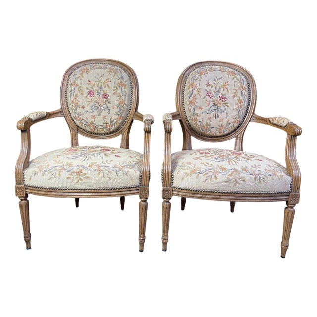 Set of Louis XVI Cabriolet Armchairs For Sale
