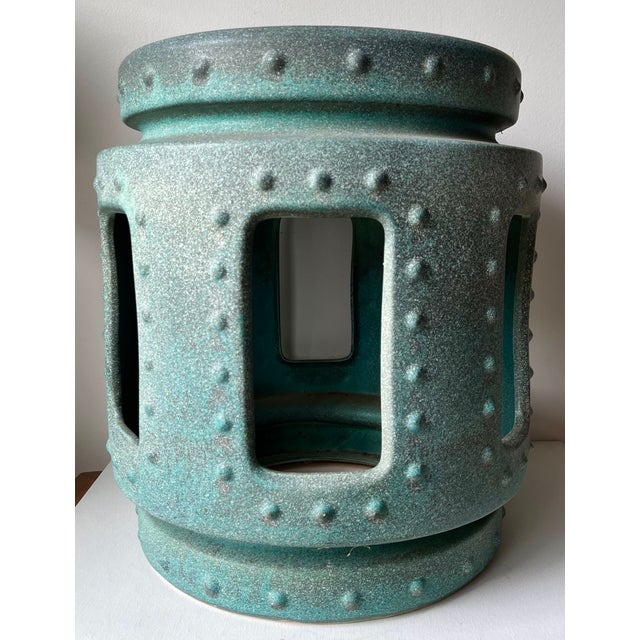 Chinoiserie Faux Bronze Ceramic Garden Seat For Sale - Image 4 of 10