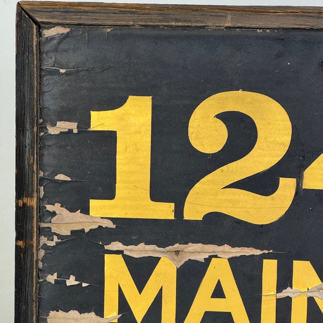 American Lovely Vintage Wood and Gilt House Number Sign "1243 Main St" With Great Font For Sale - Image 3 of 10