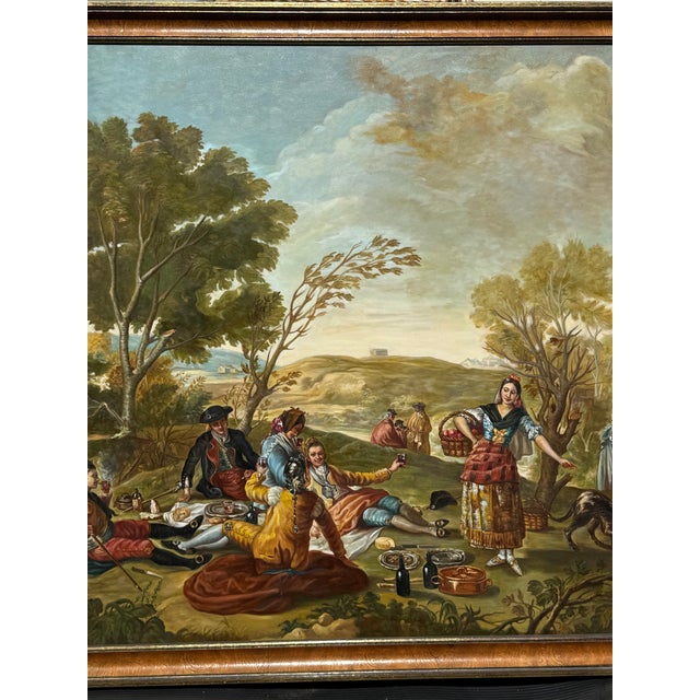 Mid 20th Century Large Monumental Goya Style Picnic Painting For Sale - Image 11 of 17