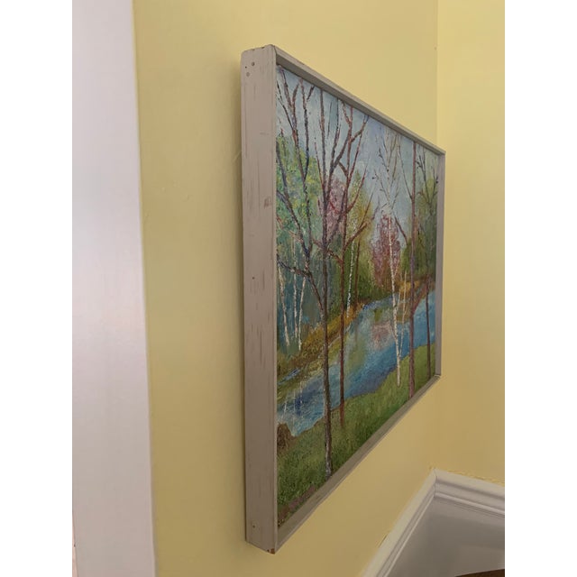 Post Impressionist 1960s Vintage Oil Painting - Spring Landscape, Framed For Sale - Image 3 of 8