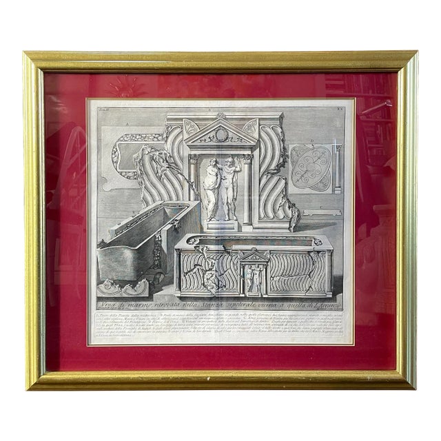 Giovanni Battista Piranesi, the Antiquities of Rome, 1756, Tom. Ii, Plate Xx. Framed Antique Etching For Sale