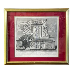 Giovanni Battista Piranesi, the Antiquities of Rome, 1756, Tom. Ii, Plate Xx. Framed Antique Etching