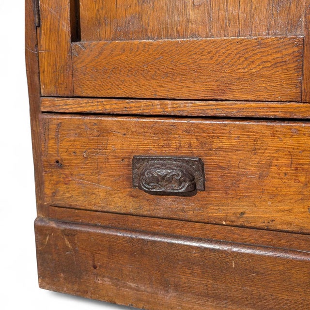 Antique Japanese Wooden Cabinet With Hinged Doors and Drawers, Meiji Period For Sale - Image 14 of 18