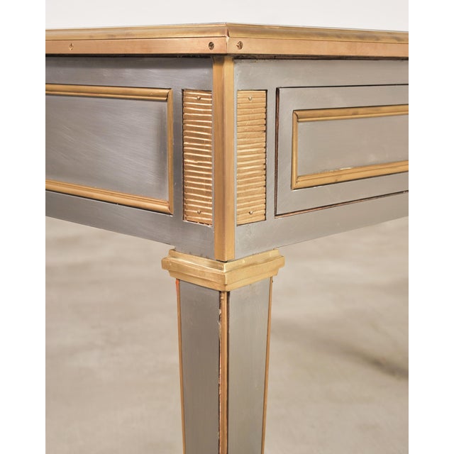 John Vesey Style Steel and Bronze Neoclassical Desk or Console For Sale - Image 11 of 17