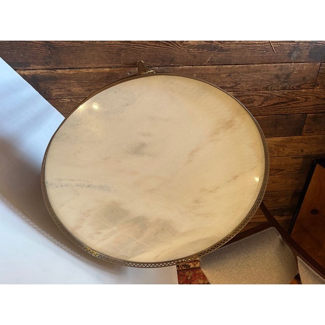 Marble Top Mahogany Side Table With Brass Gallery and Mounts For Sale - Image 9 of 11
