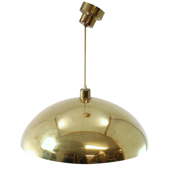 Large Mid-Century Brass Pendant Lamp from Bergboms, 1960s For Sale