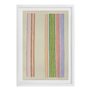 Gene Davis, Royal Curtain, Hand Signed Screen Print, Abstract, 37 X 28 In. Framed, 1980 For Sale