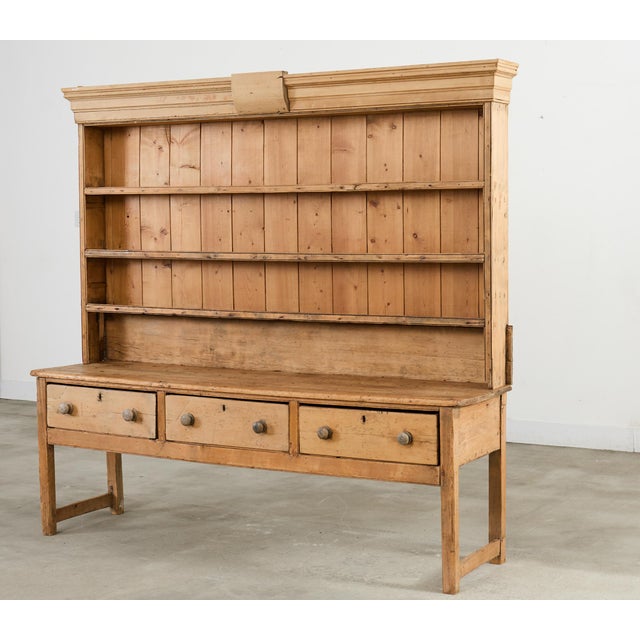 Farmhouse 19th Century Country English Farmhouse Pine Kitchen Dresser For Sale - Image 3 of 18