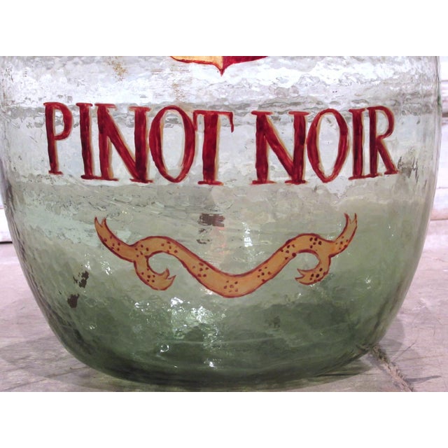 1900 - 1909 Hand Painted Antique Demi John Bottle From Normandy, France, ‘Pinot Noir’, Original Crate For Sale - Image 5 of 9