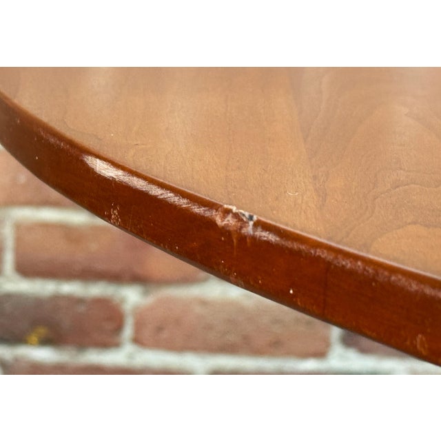 Brown Copeland Audrey Extendable Round Cherry Wood Dining Table W/ Extension Leaf For Sale - Image 8 of 11