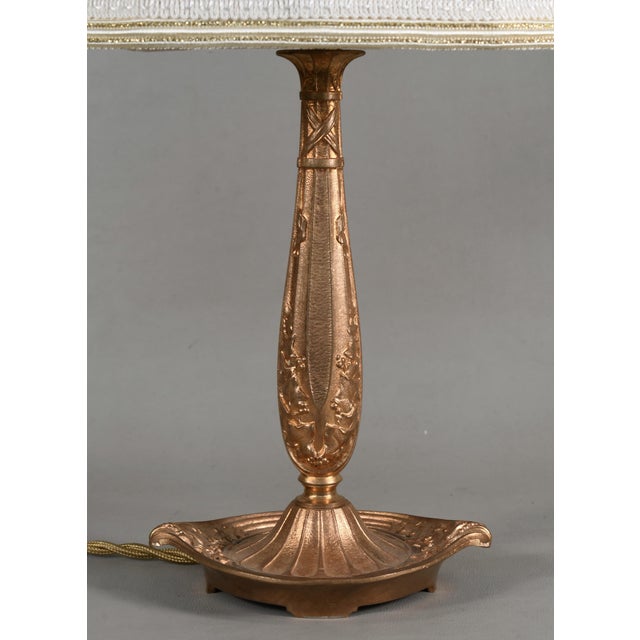 Gold French Art Deco Table Lamp by Cherrier & Besnus 1920s France For Sale - Image 8 of 13